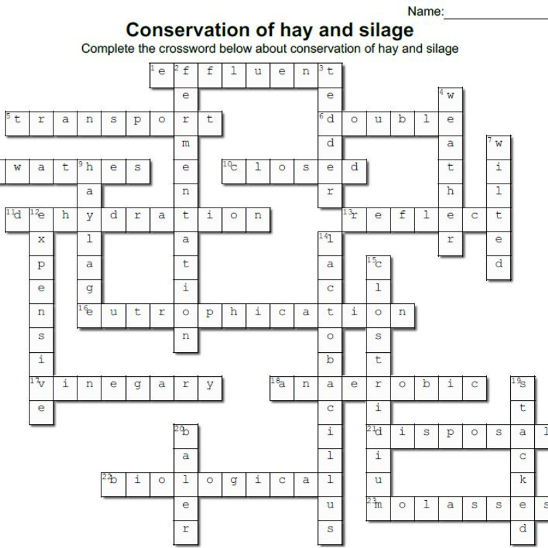 Grass Conservation Crossword