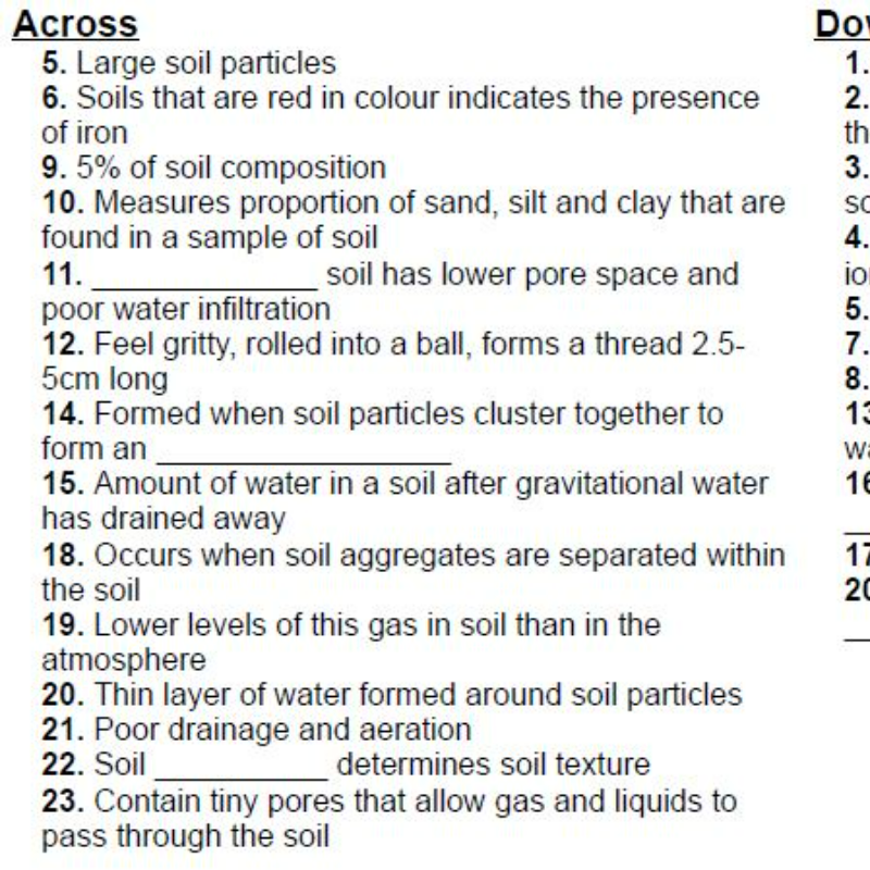 Phys Soil Crossword