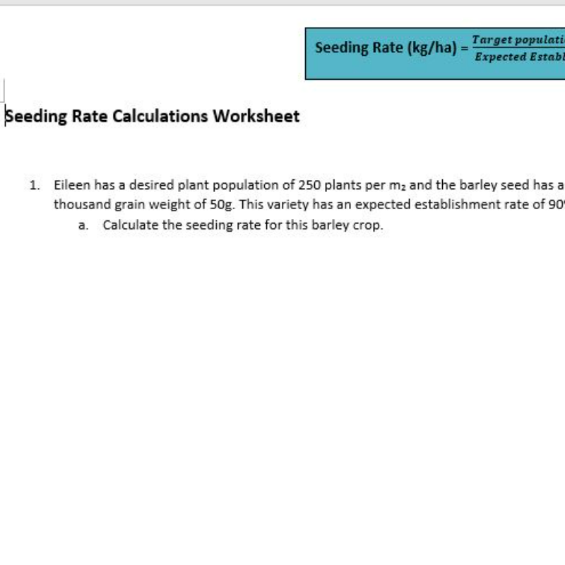 Seeding Rate Cal