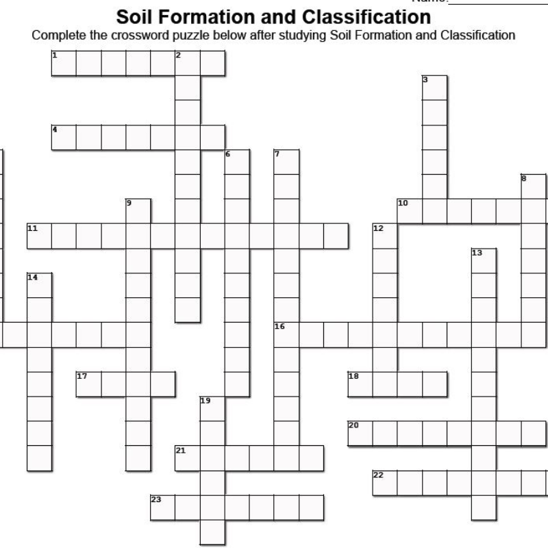 Soil Classification Crossword Mr Ag